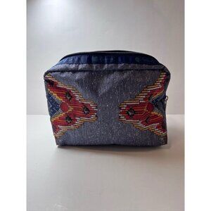 LeSportsac Cosmetic Bag Zipper Pouch Geometric Studded Travel